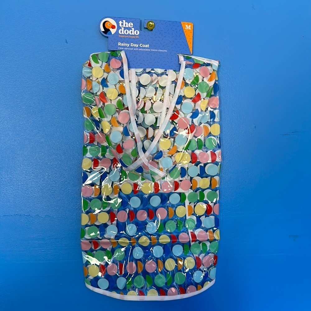 The Dodo Dog Raincoat – Colorful Polka Dots – Pet Jacket (Various Sizes)